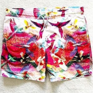 VELERO BIRD PRINT MENS SWIM TRUNKS SIZE MEDIUM TRENDY BEACH POOL VACATION